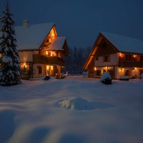 Alpik Chalets Bohinj Slovenia in winter